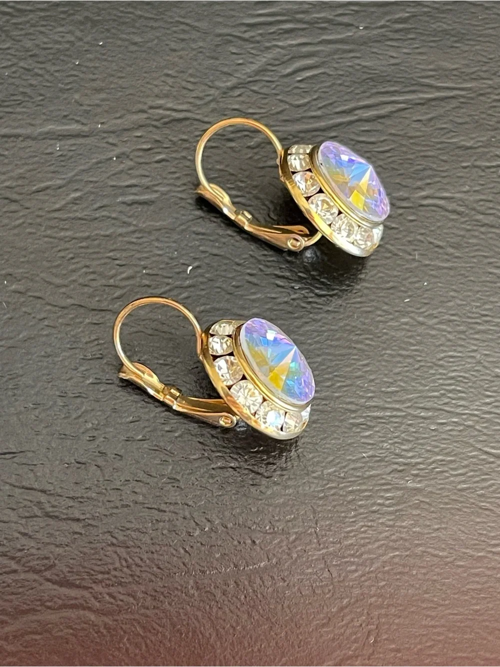 Gold-Tone Aurora Crystal Drop Earrings - Iridescent.